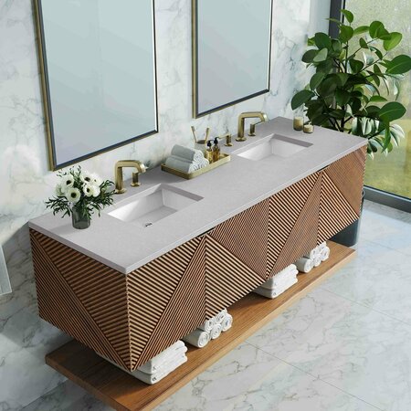 James Martin Vanities Marcello 72in Double Vanity, Chestnut w/ 3 CM Eternal Serena Top D200-V72-CSN-3ESR